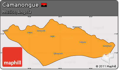 Political Simple Map of Camanongue, cropped outside