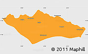 Political Simple Map of Camanongue, single color outside