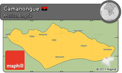 Savanna Style Simple Map of Camanongue, cropped outside