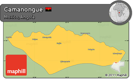 Savanna Style Simple Map of Camanongue, single color outside