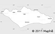 Silver Style Simple Map of Camanongue, single color outside