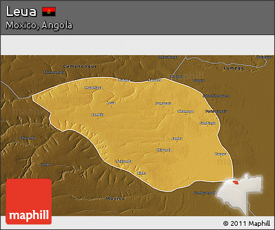 Physical 3D Map of Leua, darken