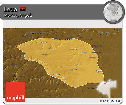 Physical 3D Map of Leua, darken