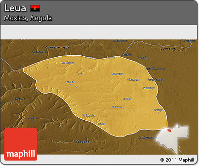 Physical 3D Map of Leua, darken