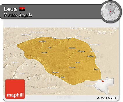 Physical 3D Map of Leua, lighten
