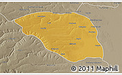 Physical 3D Map of Leua, semi-desaturated