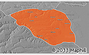 Political 3D Map of Leua, desaturated