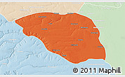 Political 3D Map of Leua, lighten