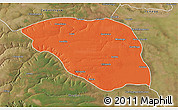 Political 3D Map of Leua, satellite outside