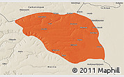 Political 3D Map of Leua, shaded relief outside