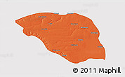Political 3D Map of Leua, single color outside