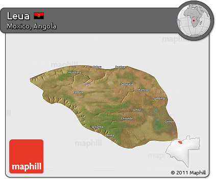 Satellite 3D Map of Leua, single color outside