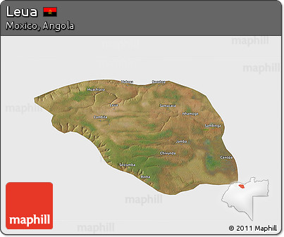 Satellite 3D Map of Leua, single color outside