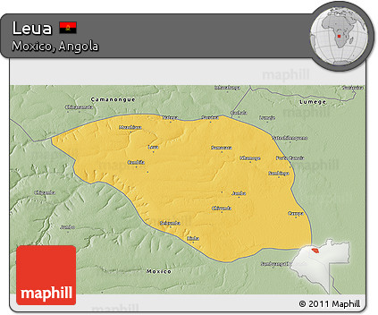 Savanna Style 3D Map of Leua
