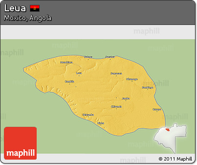 Savanna Style 3D Map of Leua, single color outside