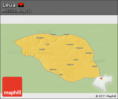 Savanna Style 3D Map of Leua, single color outside