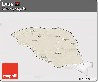 Shaded Relief 3D Map of Leua, cropped outside