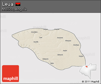 Shaded Relief 3D Map of Leua, cropped outside