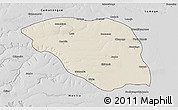 Shaded Relief 3D Map of Leua, desaturated