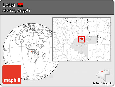 Blank Location Map of Leua, highlighted parent region