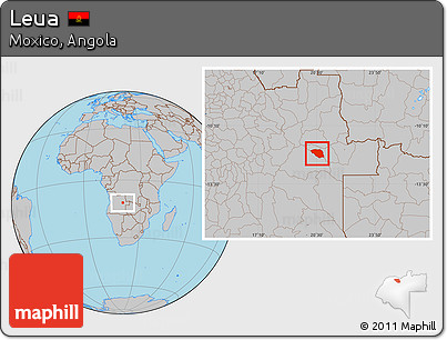 Gray Location Map of Leua