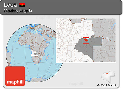 Gray Location Map of Leua, highlighted country, highlighted parent region