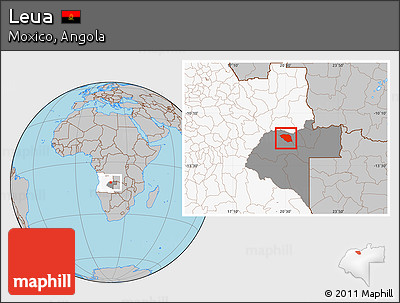 Gray Location Map of Leua, highlighted country, highlighted parent region