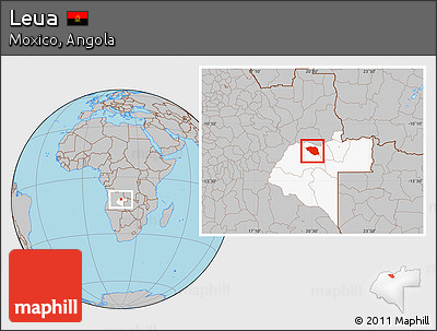 Gray Location Map of Leua, highlighted parent region