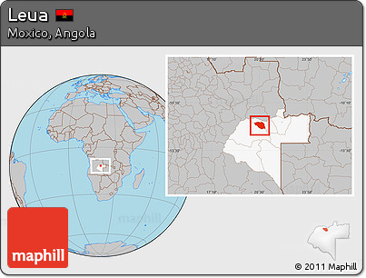 Gray Location Map of Leua, highlighted parent region