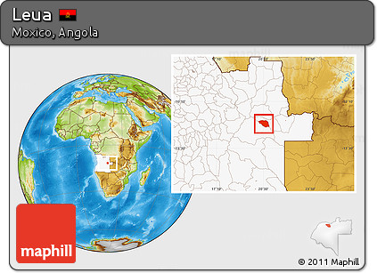 Physical Location Map of Leua, highlighted country