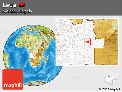 Physical Location Map of Leua, highlighted country