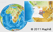 Physical Location Map of Leua, highlighted country, highlighted parent region, within the entire country