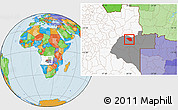 Political Location Map of Leua, highlighted country, highlighted parent region