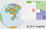 Political Location Map of Leua, highlighted country