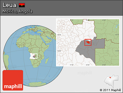 Savanna Style Location Map of Leua, highlighted country, highlighted parent region