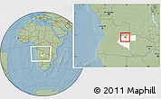 Savanna Style Location Map of Leua, highlighted parent region, within the entire country, hill shading