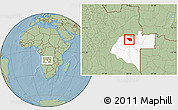 Savanna Style Location Map of Leua, highlighted parent region, hill shading
