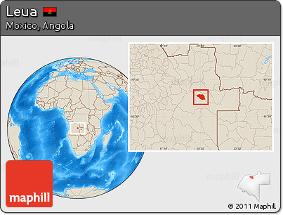 Shaded Relief Location Map of Leua