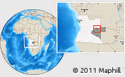 Shaded Relief Location Map of Leua, highlighted country, highlighted parent region, within the entire country