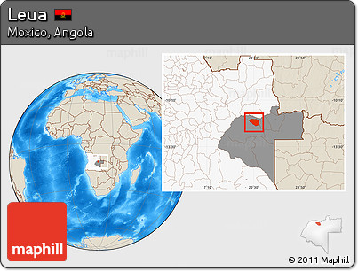 Shaded Relief Location Map of Leua, highlighted country, highlighted parent region