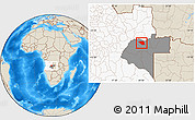 Shaded Relief Location Map of Leua, highlighted country, highlighted parent region