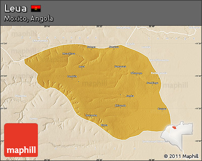 Physical Map of Leua, lighten