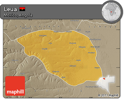 Physical Map of Leua, semi-desaturated