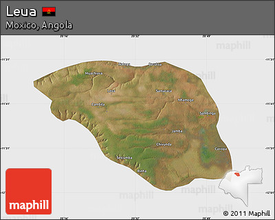 Satellite Map of Leua, single color outside