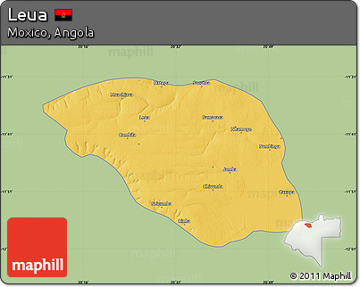 Savanna Style Map of Leua, single color outside