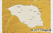 Shaded Relief Map of Leua, physical outside