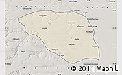 Shaded Relief Map of Leua, semi-desaturated