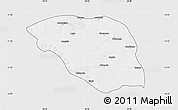 Silver Style Map of Leua, single color outside