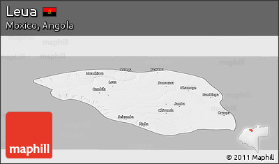 Gray Panoramic Map of Leua, single color outside