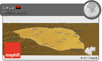 Physical Panoramic Map of Leua, darken